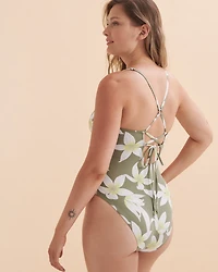 Green Floral One-piece Swimsuit