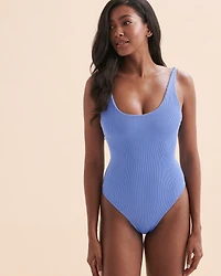 Maillot une-pièce cheeky Breezy Blue Ribbed