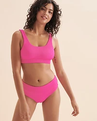 Haut de bikini bralette Flamingo Pink Ribbed
