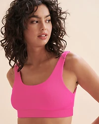 Haut de bikini bralette Flamingo Pink Ribbed