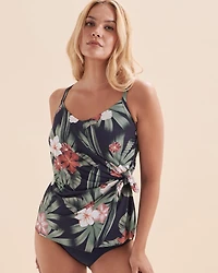 Floral Scent Knotted Tankini Top
