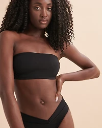 Ribbed Bandeau Bikini Top