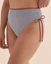 Nautical Stripes High Waist Bikini Bottom