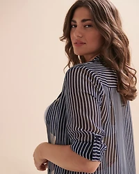 Striped Long Sleeve Button-down Shirt
