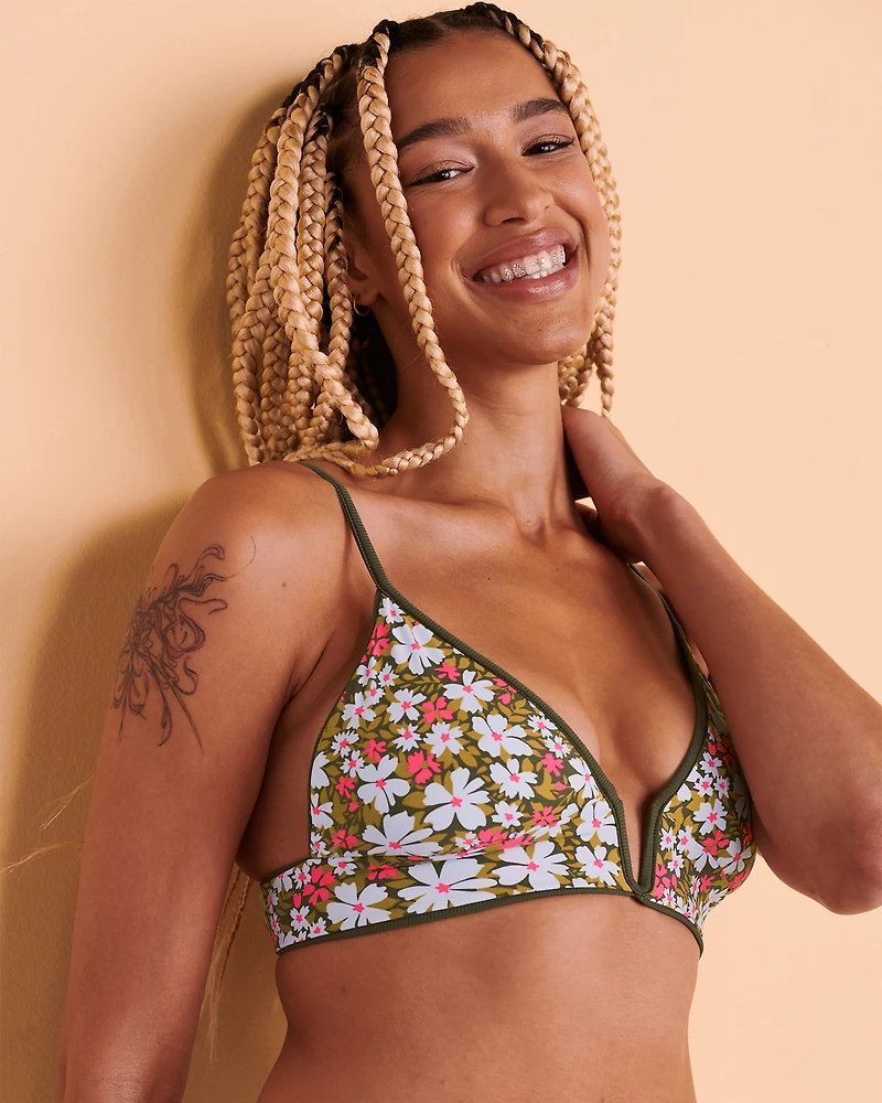 Haut de bikini triangle réversible CROCODILE
