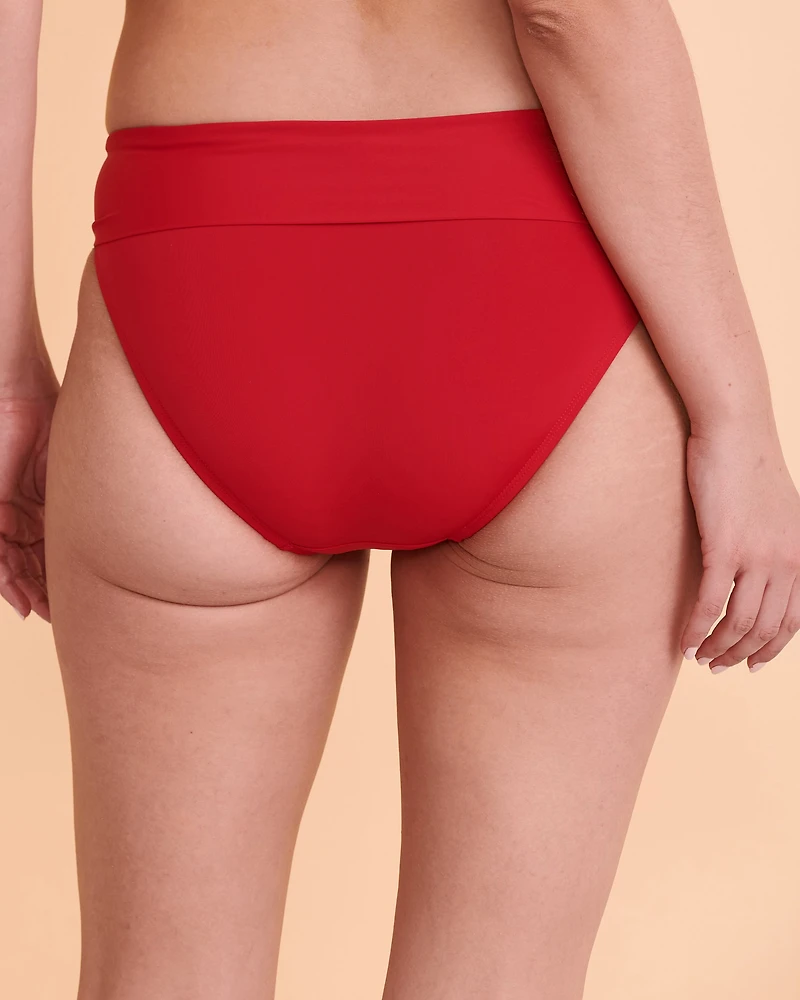SOLID Folded Waistband Bikini Bottom