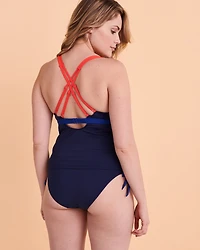 OCEAN BLUES D Cup Cross Back Tankini Top