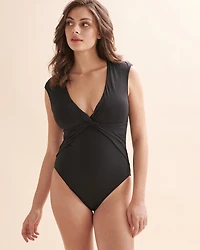 Let's Get it Twisted Cap Sleeve One-piece Swimsuit