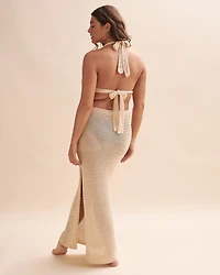 Tricot Halter Maxi Dress