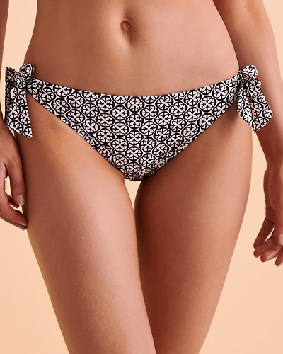 Bas de bikini noué aux hanches Geo