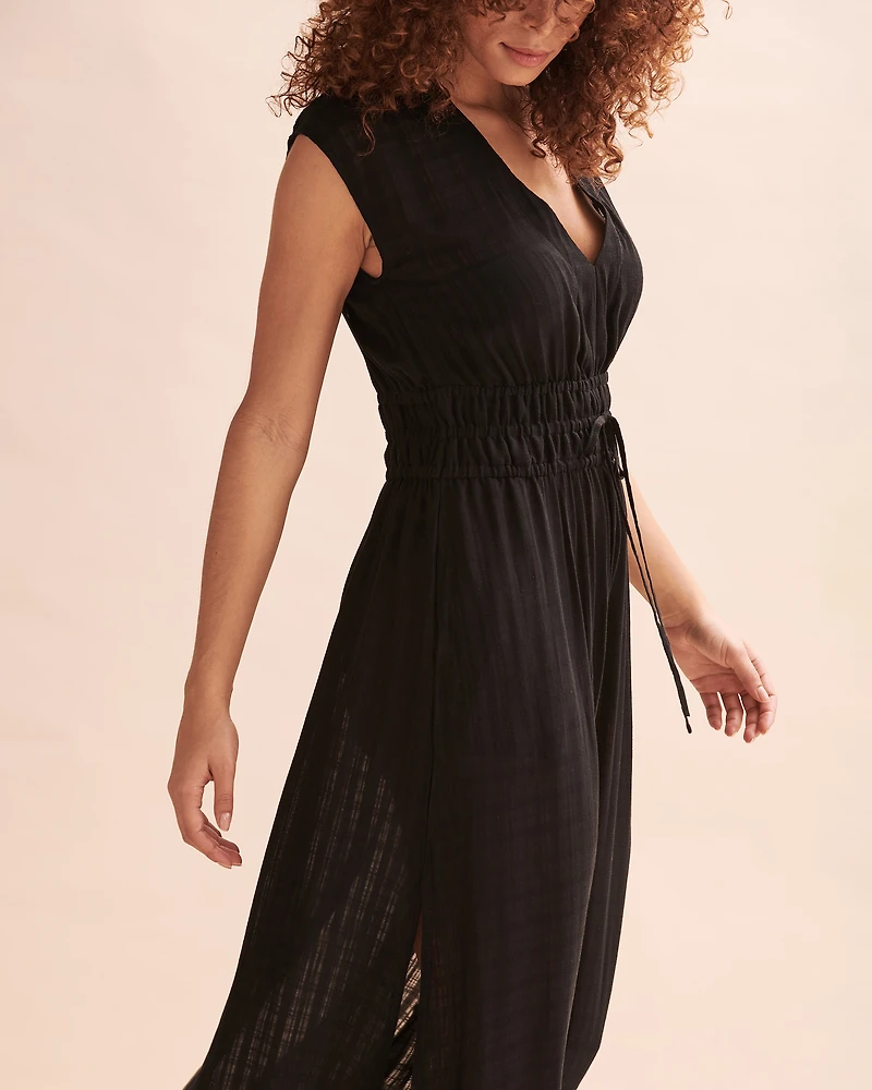 Short Sleeve Plunge Dress