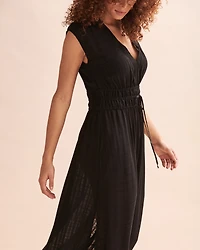 Short Sleeve Plunge Dress