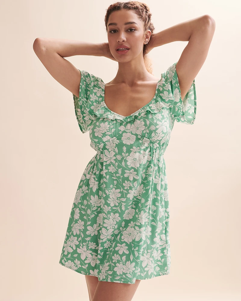 Mini robe manches à volants