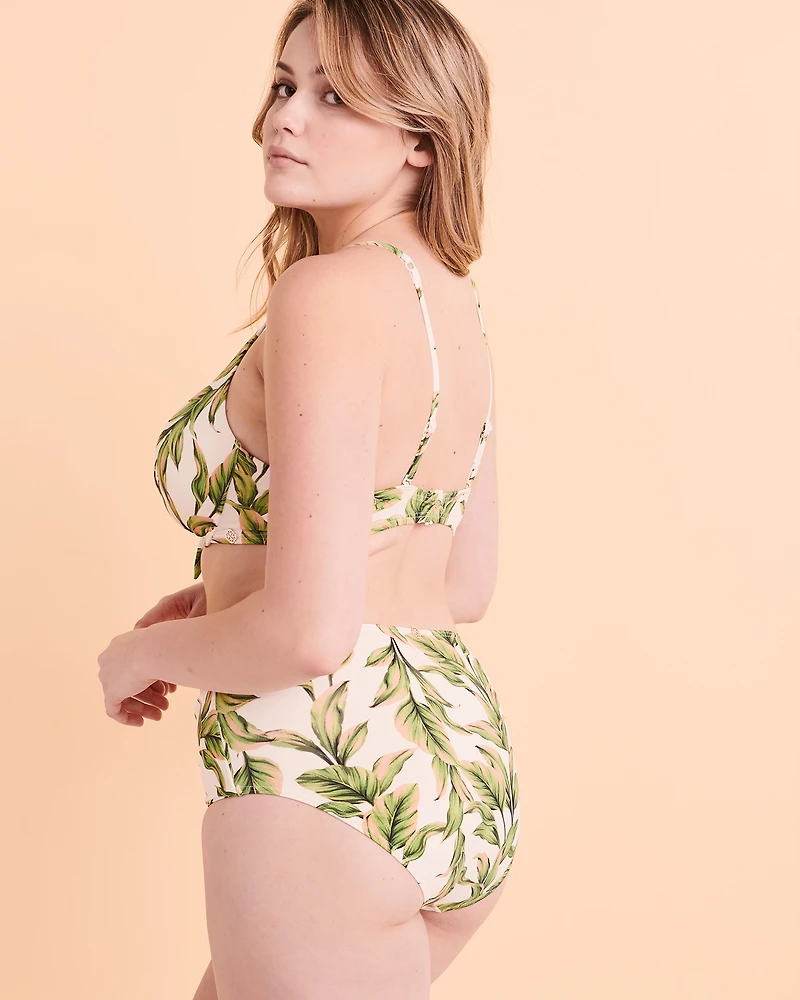 Jungle Leaves D Cup Push-up Bikini Top