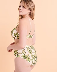 Jungle Leaves D Cup Push-up Bikini Top