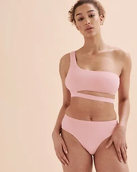 Textured Mid Waist Bikini Bottom