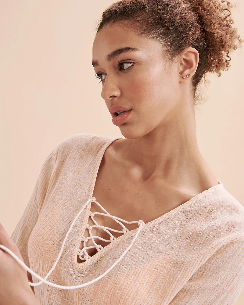 Blue skies Long Sleeve Cotton Cover-up