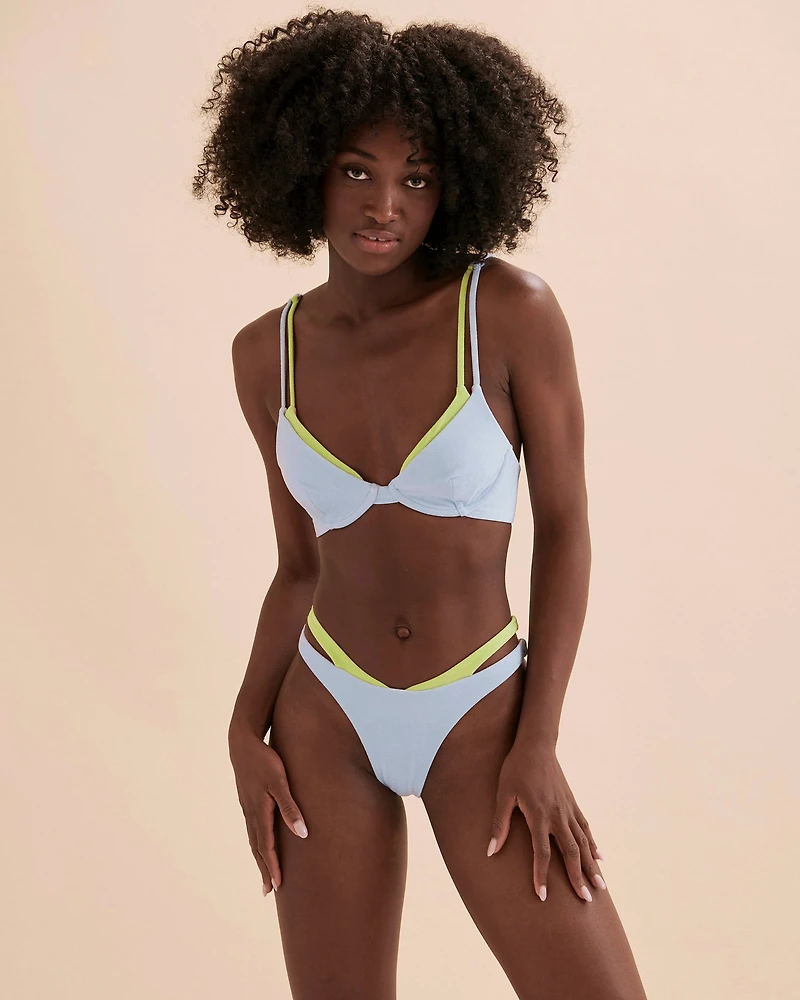 Bas de bikini coupe échancrée réversible Serenity Lavender