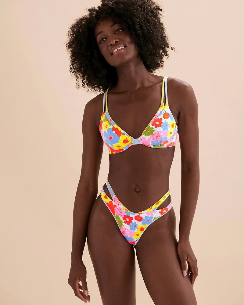 Bas de bikini coupe échancrée réversible Serenity Lavender