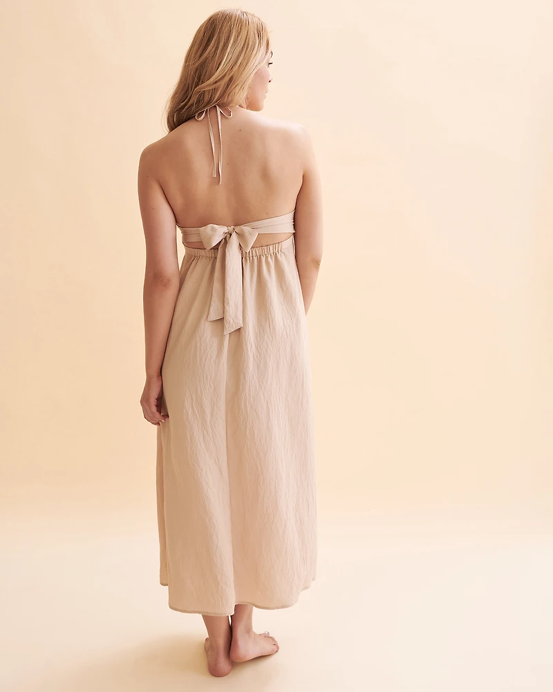 Solid Bandeau Maxi Dress