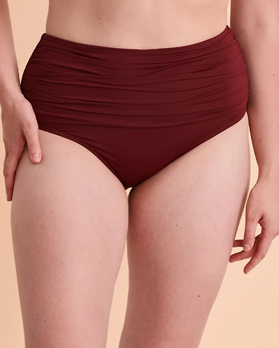 ZINFANDEL Shirred High Waist Bikini Bottom