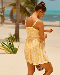 Retro Floral Thin Straps Short Dress