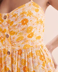 Retro Floral Thin Straps Short Dress
