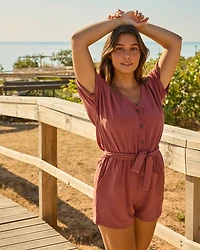 Short Sleeve Crinkle Romper