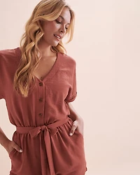 Short Sleeve Crinkle Romper