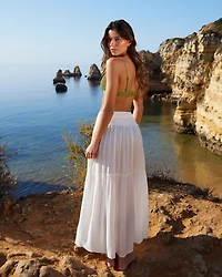 Jupe longue texture nid d'abeilles