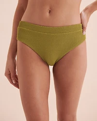 Smocked Textured Cheeky Bikini Bottom