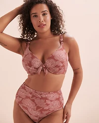 Marsala D Cup Plunge Bikini Top