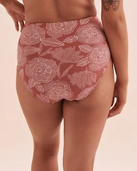 Bas de bikini taille haute plissée Marsala