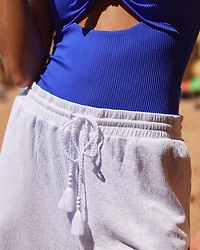 Crinkle Beach Pants with Side Slits