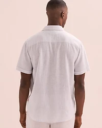 Chemise rayée manches courtes en lin