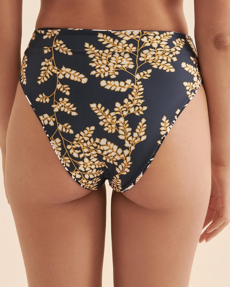 Delft Flowers Reversible High Waist Cheeky Bikini Bottom