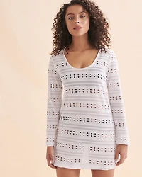 Eden Rock Long Sleeve Hooded Crochet Tunic