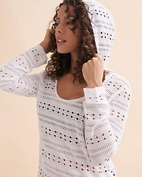 Eden Rock Long Sleeve Hooded Crochet Tunic