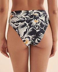 Bas de bikini cheeky taille haute réversible Delft Flowers
