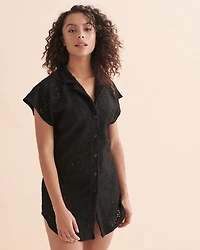 Boho Eyelet Santorini Short Sleeve Shirt