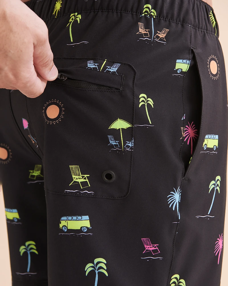 Neon Vibes Casual Volley Swimsuit