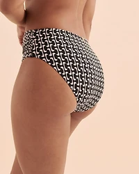 Black Geometric High Waist Bikini Bottom