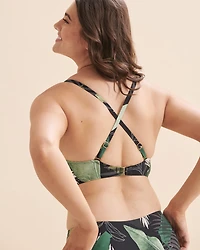 Boho Palms Marianne Surplice Crossed Bikini Top