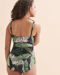 Maillot une-pièce croisé Surplice Boho Palms