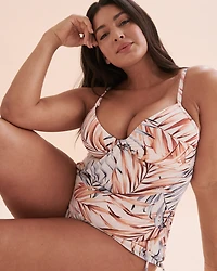 Desert Palm Draped Push-up Tankini Top
