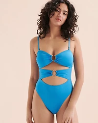 Maillot une-pièce bandeau à découpes