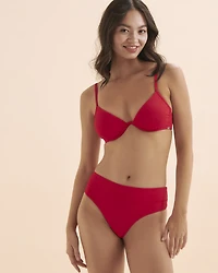 Bright Red High Waist Brazilian Bikini Bottom