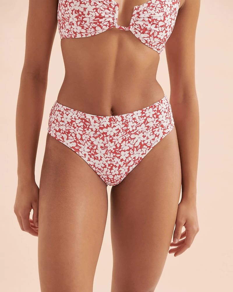 Bright Red High Waist Brazilian Bikini Bottom