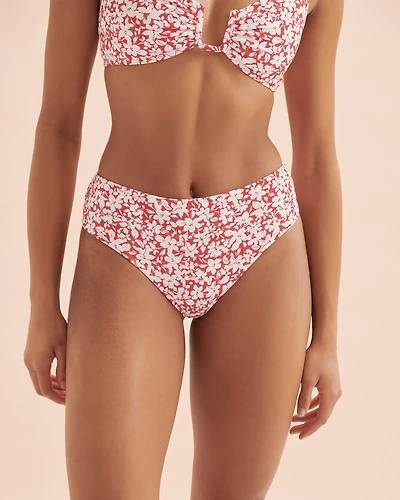 Bright Red High Waist Brazilian Bikini Bottom