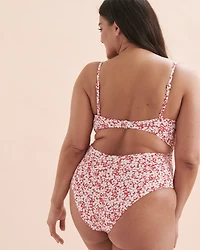 Maillot une-pièce plongeant rouge éclatant